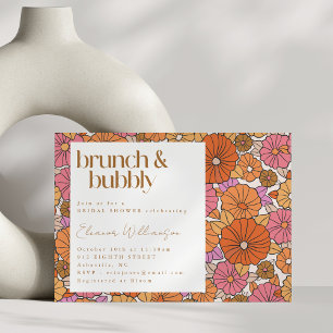 Convite Boho Earthy Burnt Orange Floral Brunbble