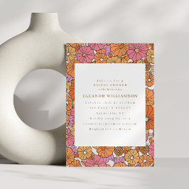 Convite Boho Earthy Ochre Orange Floral Chá de panela