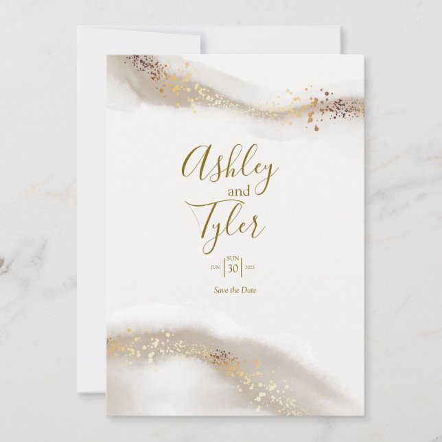 Convite Boho Elegant Coastal Wedding (Frente)