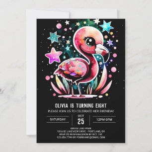 Convite Boho Elegant Flamingo Birthday