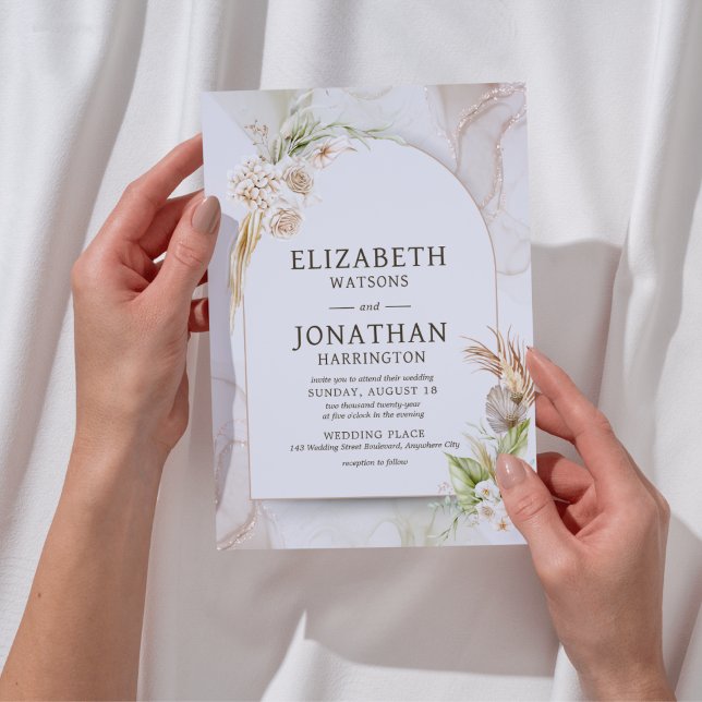 Convite Boho Elegant Wedding (Modern Boho Elegant Wedding Invitation)