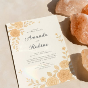 Convite Boho Elegante Earth Tone Floral Casamento