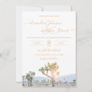 Convite Boho Elegante Orange Joshua Tree Casamento