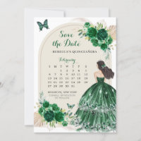 Boho Emerald Green 15 Años Salve O Calendário De D