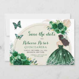 Convite Boho Emerald Green Quinceañera Salve A Data