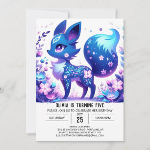 Convite Boho Encantado Fox Digital Birday