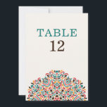 Convite Boho Ethnic Botanical Wedding Table Number<br><div class="desc">Beautiful invitations and stationery for special occasions and festivals are available in both physical and digital formats. We can extend any design into matching items such as RSVP cards,  labels,  envelopes,  and more. Customization is available upon request. Looking forward to hearing from you!</div>