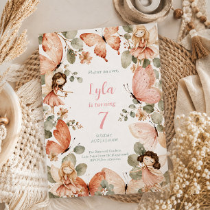 Convite Boho Fada Borboleta Aniversário Caprichoso