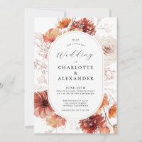 Boho Fall Foliage Wedding Terracotta Rust Flowers