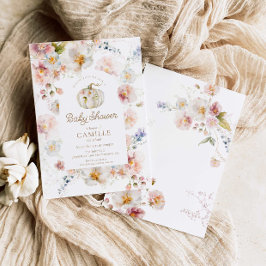 Convite Boho Fall Pumpkin Girl Chá de fraldas