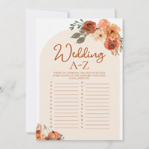 Convite Boho Fall Pumpkin Weding A-Z Jogo de Chá de panela