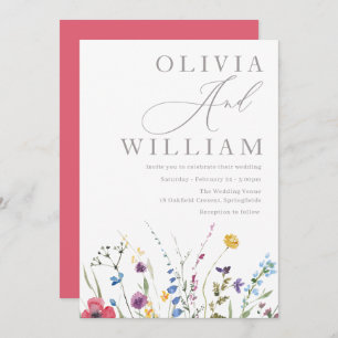 Convite Boho Fall Summer Wildflower Wedding