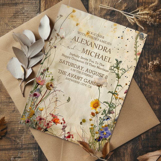 Convite Boho Fall Wildflower Wedding (Criador carregado)