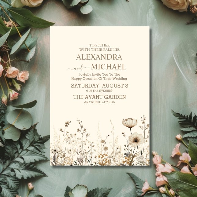 Convite Boho Fall Wildflower Wedding (Criador carregado)