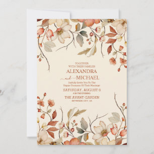 Convite Boho Fall Wildflower Wedding