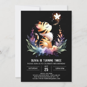 Convite Boho Fantasy Tiger Birthday
