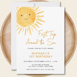 Convite Boho First Trip Around The Sun Boy's 1st Birthday