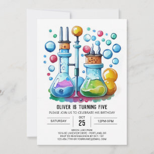 Convite Boho Flask Laboratory Scientist Aniversário