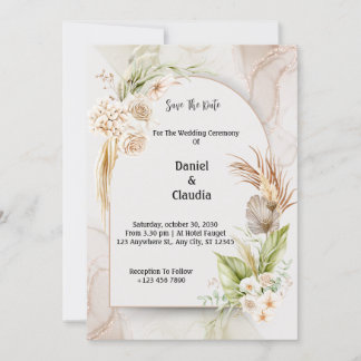 Convite Boho Floral Arch Invitation