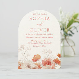 Convite Boho Floral & Arch Queda Autumn Casamento Floral