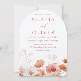 Convite Boho Floral & Arch Queda Autumn Casamento Floral