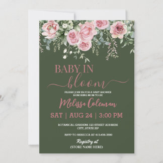 Convite Boho Floral Baby In Bloom Baby Shower 