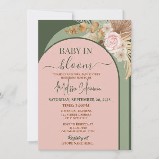 Convite Boho Floral Baby In Bloom Baby Shower 