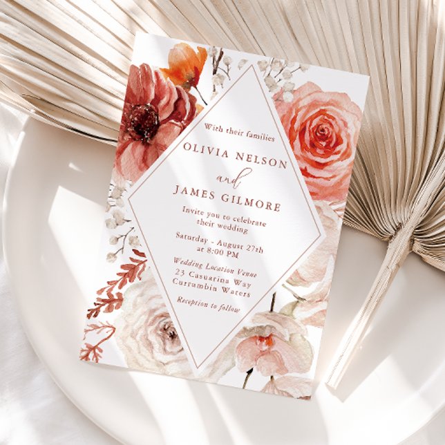 Convite Boho Floral Boho Casamento (Criador carregado)