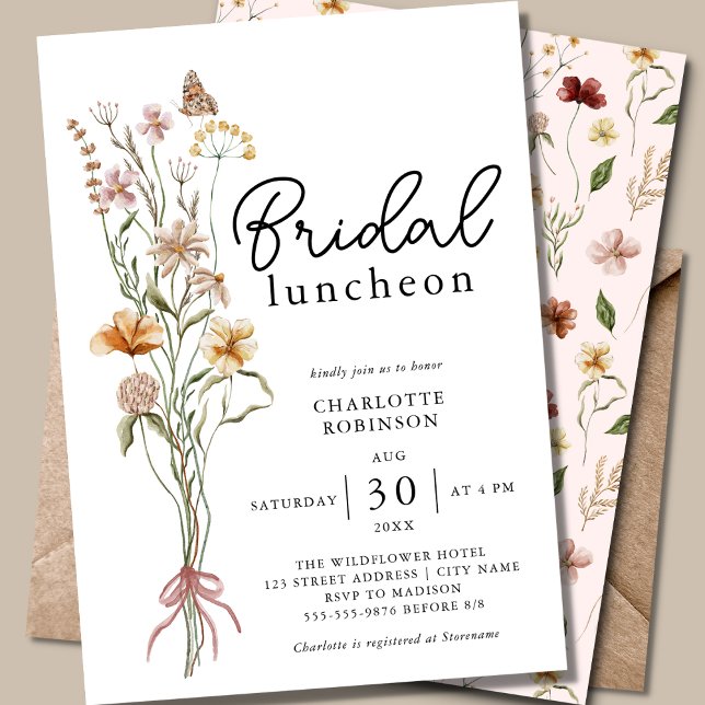 Convite Boho Floral Bridal Luncheon (Criador carregado)