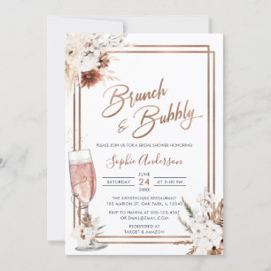 Convite Boho Floral Brunch e Chá de panela Borracha