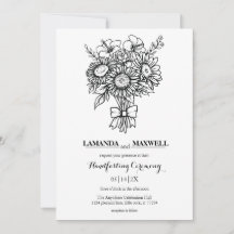 Boho Floral Buquê com Friso