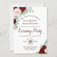 Boho Floral Burgundy Red & Pink Noite Party