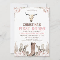 Boho Floral Cactus First Rodeo primeiro aniversari