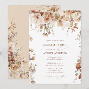 Convite Boho Floral Casamento Elegante