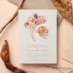 Convite Boho Floral Coffee Bridal Shower Brunch<br><div class="desc">Fall in love with these romantic invitations for autumn bridal shower brunches or coffee themed showers. Elegant design features a soft off-white background graced with a bouquet of pastel earth tone boho watercolor flowers flanking a perfectly prepared caffe latte.</div>