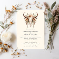 Boho Floral Cow Skull Western Weding