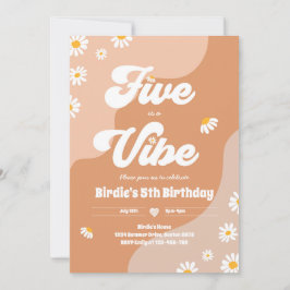 Convite Boho Floral Daisy 5 Birthday Cinco É Um Vibe