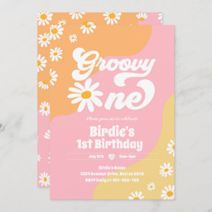 Convite Boho Floral Daisy do Partido do primeiro aniversar