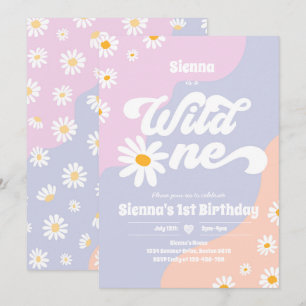 Convite Boho Floral Daisy, Partido primeiro aniversario Se