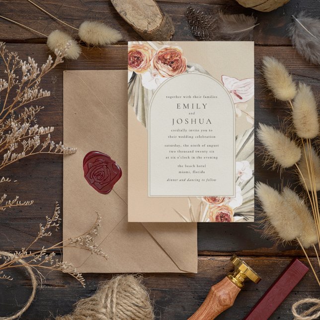 Convite Boho Floral Digital Autumn Wedding (Criador carregado)