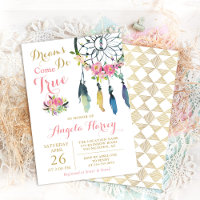 Boho Floral Drecher Pink e Chá de fraldas Dourado