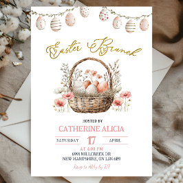 Convite Boho Floral Easter Brunch Invitation