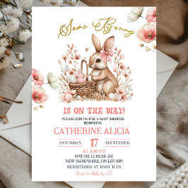 Convite Boho Floral Easter Bunny Baby Shower