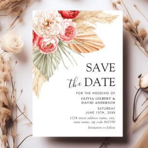 Convite Boho Floral Elegant Fall Summer Wedding