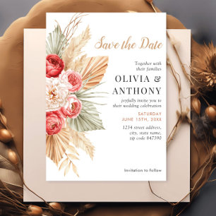 Convite Boho Floral Elegant Fall Summer Wedding