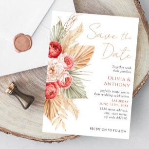 Convite Boho Floral Elegant Fall Summer Wedding
