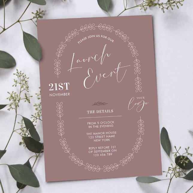 Convite Boho Floral Elegante Salon Boutique Grand Open (Boho inspired floral motif business grand opening invitations that are sure to impress)