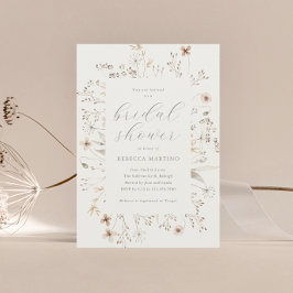 Convite Boho Floral Frame Wildflower Chá de panela