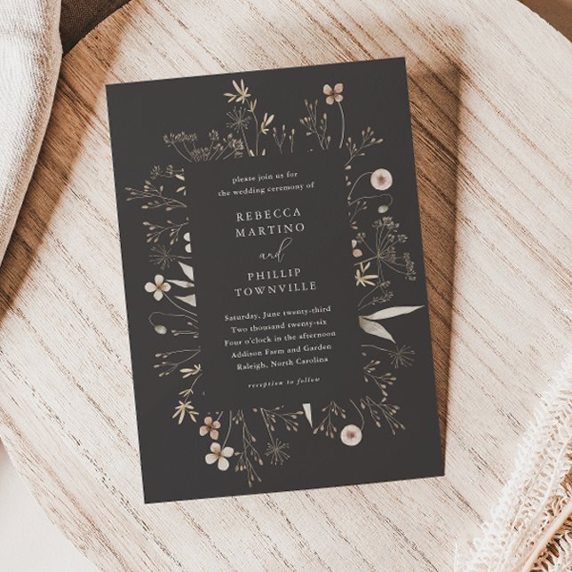 Convite Boho Floral Frame Wildflower Wedding (Criador carregado)