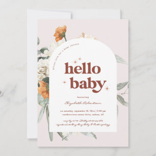 Convite Boho Floral Greenery Botânico Chá de Bebê